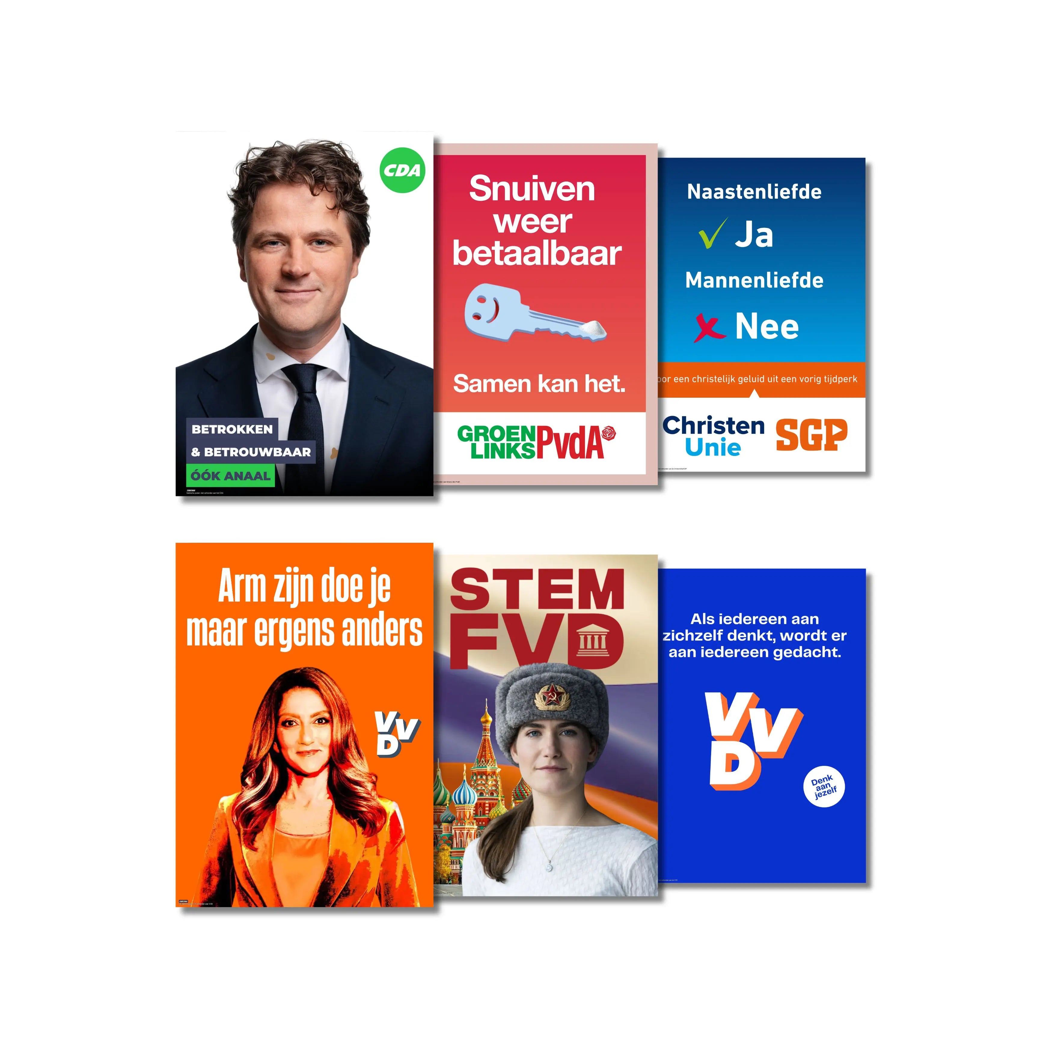 Verkiezingsposter bundel (6 stuks)