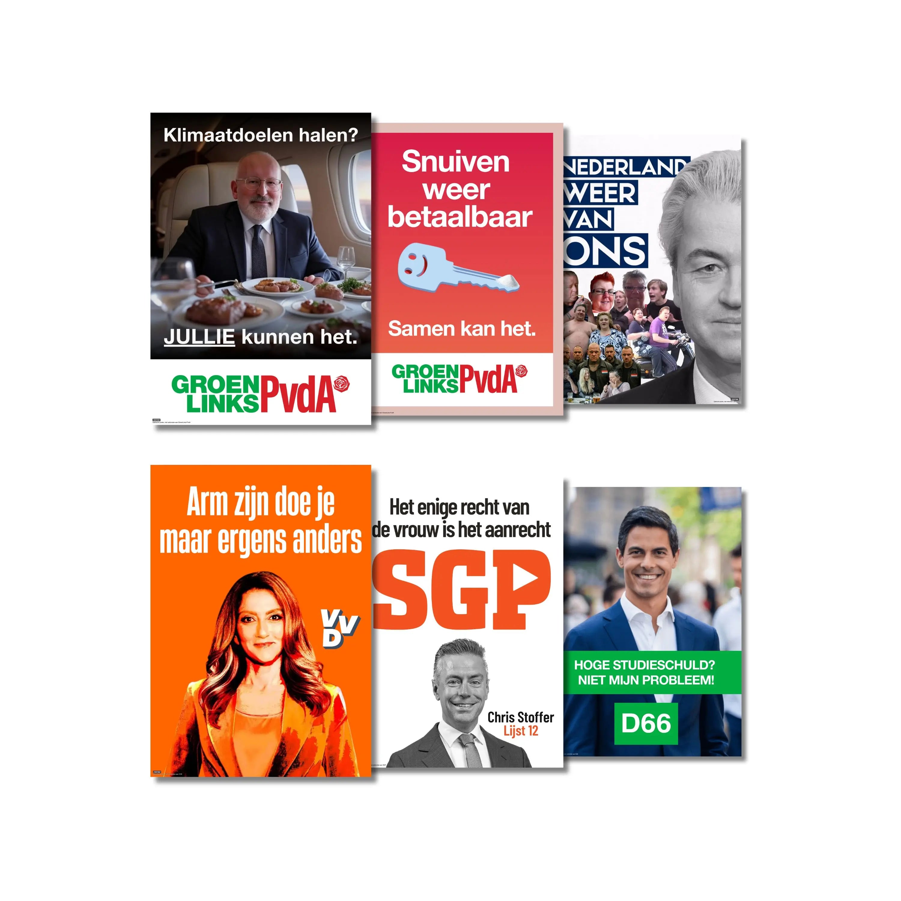 Verkiezingsposter bundel (6 stuks)