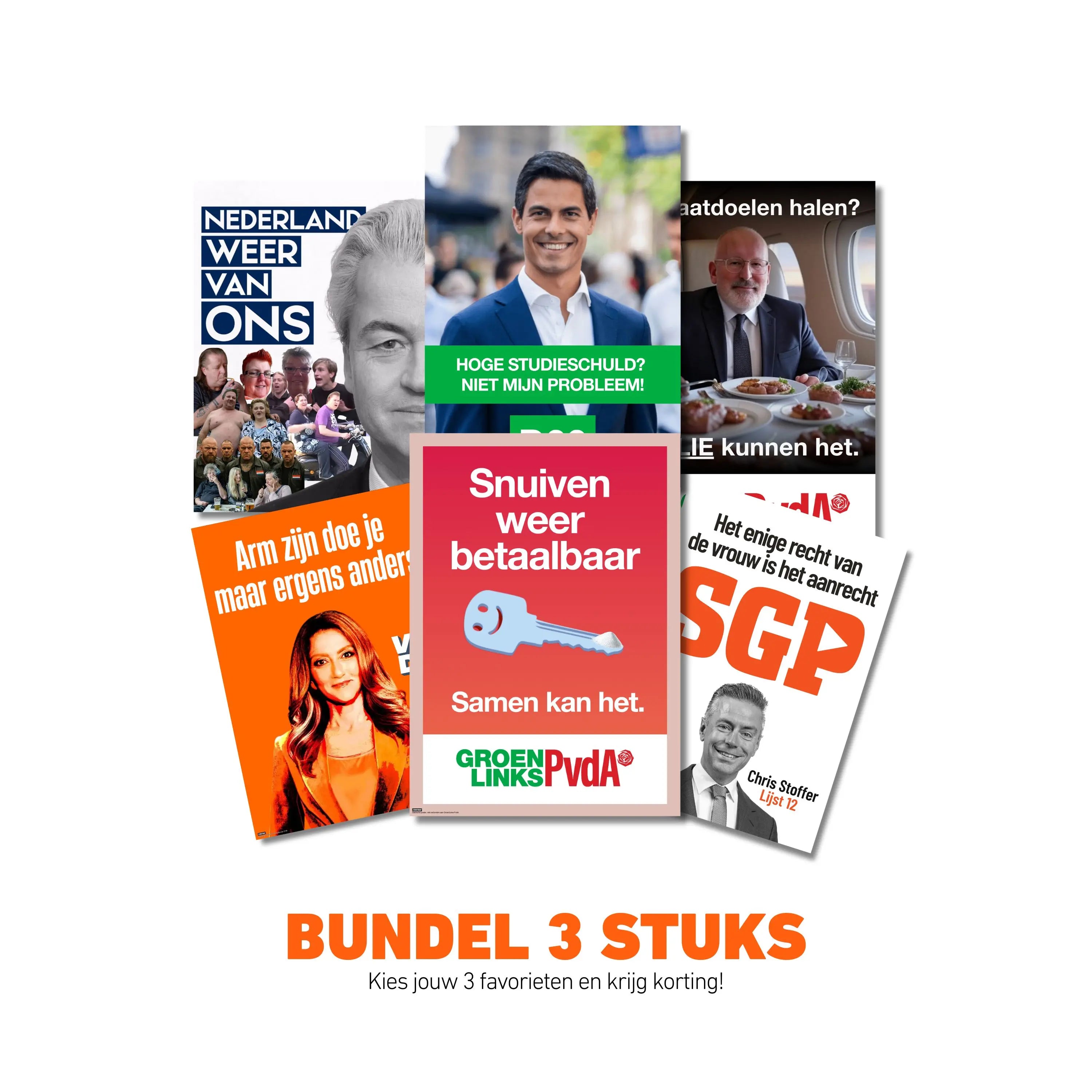 Verkiezingsposter bundel (3 stuks)