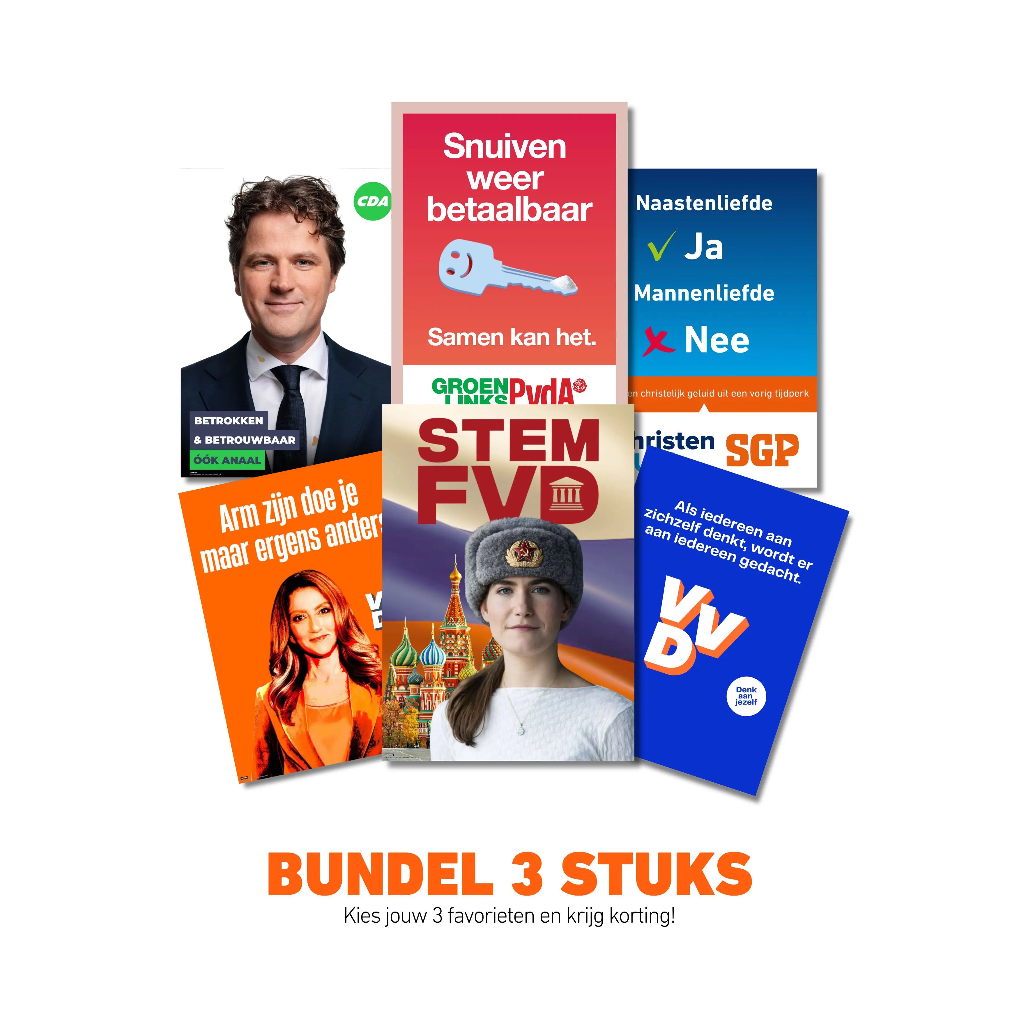 Verkiezingsposter bundel (3 stuks)